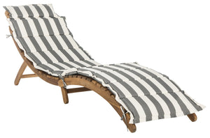 Safavieh PACIFICA 3-Piece Lounge Set - Coastal-Inspired Outdoor Elegance with Durable Acacia Wood Frames Natural / Grey Stripe PAT7020A