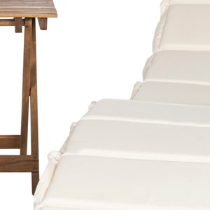 Safavieh PACIFICA 3-Piece Lounge Set - Coastal-Inspired Outdoor Elegance with Durable Acacia Wood Frames Natural / Beige PAT7020B