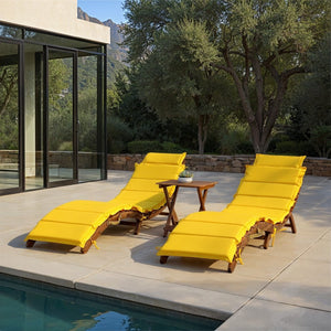 Safavieh PACIFICA 3-Piece Lounge Set – Coastal Charm with Durable Acacia Frame & Vibrant Yellow Cushions PAT7020D