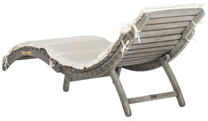 Safavieh PACIFICA 3-Piece Lounge Set - Coastal-Inspired Outdoor Elegance with Durable Acacia Wood Frames Grey / Beige PAT7020E