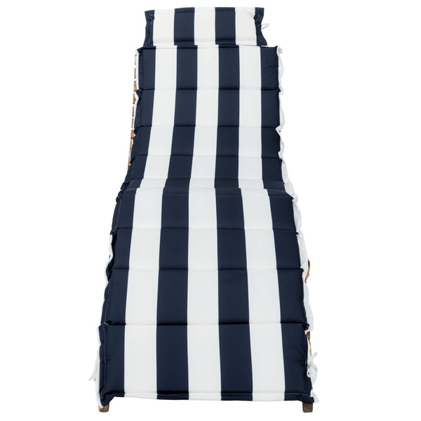 Safavieh PACIFICA 3-Piece Lounge Set - Coastal-Inspired Outdoor Elegance with Durable Acacia Wood Frames Natural / Navy Stripe PAT7020F