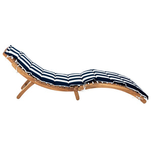 Safavieh PACIFICA 3-Piece Lounge Set - Coastal-Inspired Outdoor Elegance with Durable Acacia Wood Frames Natural / Navy Stripe PAT7020F