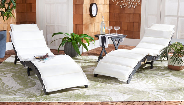 Safavieh Pacifica 3 Piece Lounge Set XII23 Black Wood/Beige Cushion Galvanized Steel PAT7020G