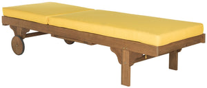 Safavieh NEWPORT Lounge Chair – Elegant Outdoor Seating with Classic Design, Comfortable Cushion & Table Natural / Yellow PAT7022A