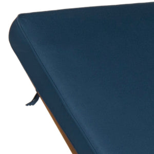 Safavieh NEWPORT Lounge Chair – Elegant Outdoor Seating with Classic Design, Comfortable Cushion & Table Natural / Navy PAT7022B