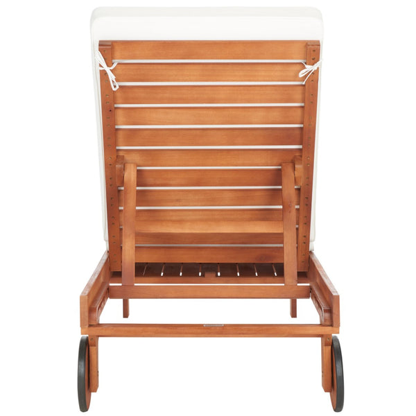 Safavieh NEWPORT Lounge Chair – Elegant Outdoor Seating with Classic Design, Comfortable Cushion & Table Natural / Beige PAT7022C
