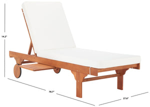 Safavieh NEWPORT Lounge Chair – Elegant Outdoor Seating with Classic Design, Comfortable Cushion & Table Natural / Beige PAT7022C