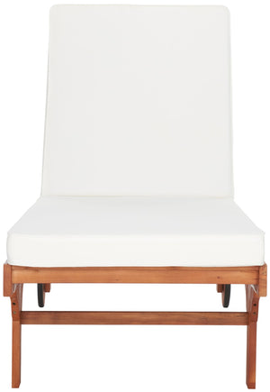 Safavieh NEWPORT Lounge Chair – Elegant Outdoor Seating with Classic Design, Comfortable Cushion & Table Natural / Beige PAT7022C