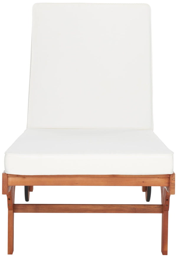 Safavieh NEWPORT Lounge Chair – Elegant Outdoor Seating with Classic Design, Comfortable Cushion & Table Natural / Beige PAT7022C