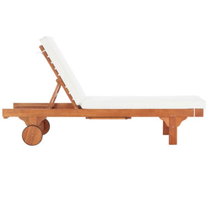 Safavieh NEWPORT Lounge Chair – Elegant Outdoor Seating with Classic Design, Comfortable Cushion & Table Natural / Beige PAT7022C