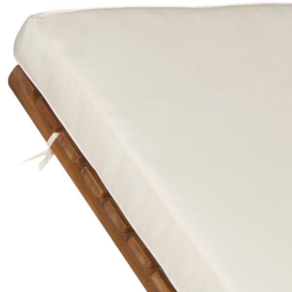 Safavieh NEWPORT Lounge Chair – Elegant Outdoor Seating with Classic Design, Comfortable Cushion & Table Natural / Beige PAT7022C