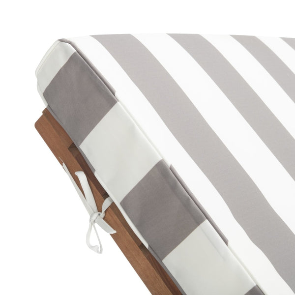 Safavieh NEWPORT Lounge Chair – Elegant Outdoor Seating with Classic Design, Comfortable Cushion & Table Natural / Grey Striped PAT7022E