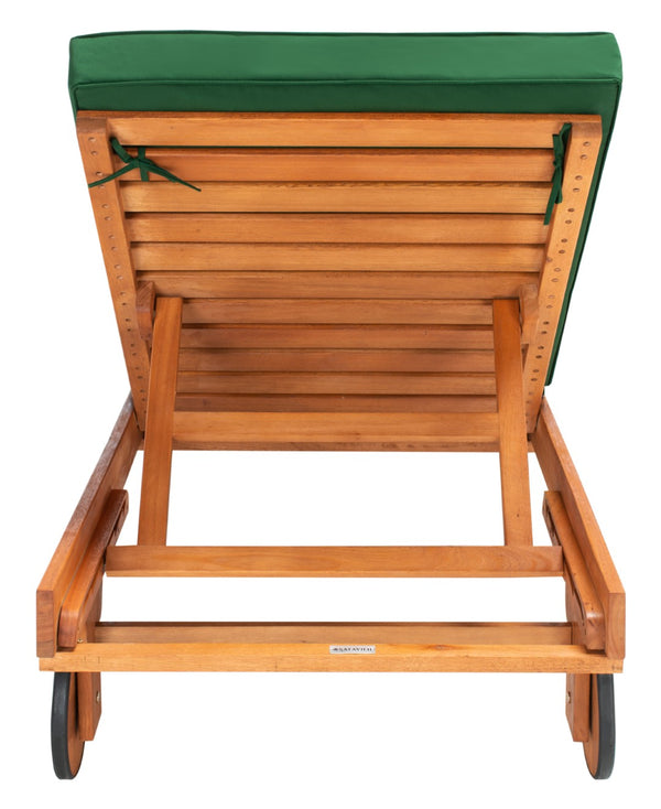 Safavieh NEWPORT Lounge Chair – Elegant Outdoor Seating with Classic Design, Comfortable Cushion & Table Natural / Green PAT7022N