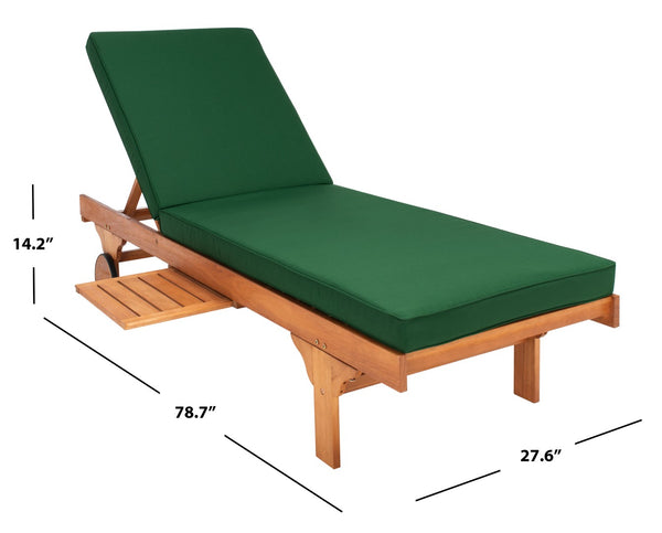 Safavieh NEWPORT Lounge Chair – Elegant Outdoor Seating with Classic Design, Comfortable Cushion & Table Natural / Green PAT7022N