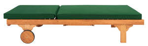 Safavieh NEWPORT Lounge Chair – Elegant Outdoor Seating with Classic Design, Comfortable Cushion & Table Natural / Green PAT7022N