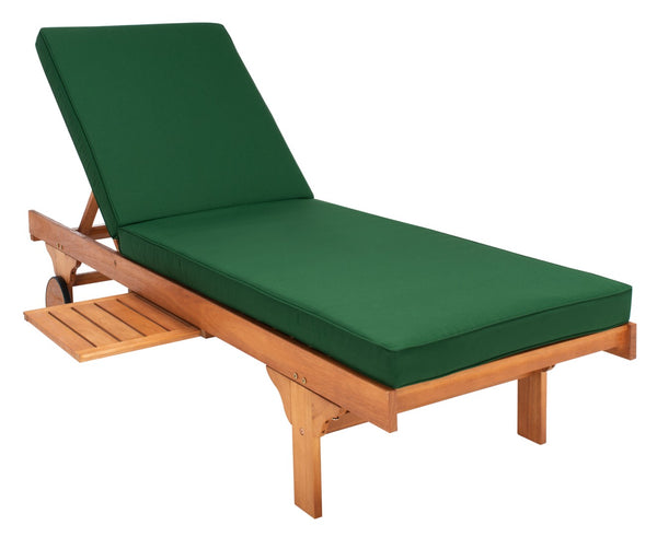 Safavieh NEWPORT Lounge Chair – Elegant Outdoor Seating with Classic Design, Comfortable Cushion & Table Natural / Green PAT7022N