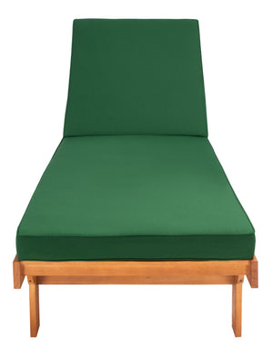 Safavieh NEWPORT Lounge Chair – Elegant Outdoor Seating with Classic Design, Comfortable Cushion & Table Natural / Green PAT7022N