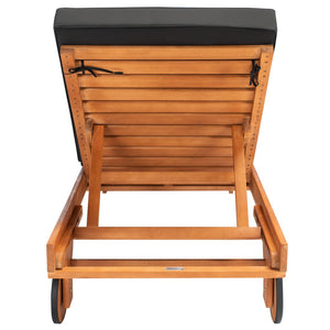 Safavieh NEWPORT Lounge Chair – Elegant Outdoor Seating with Classic Design, Comfortable Cushion & Table Natural / Black PAT7022X