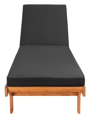 Safavieh NEWPORT Lounge Chair – Elegant Outdoor Seating with Classic Design, Comfortable Cushion & Table Natural / Black PAT7022X