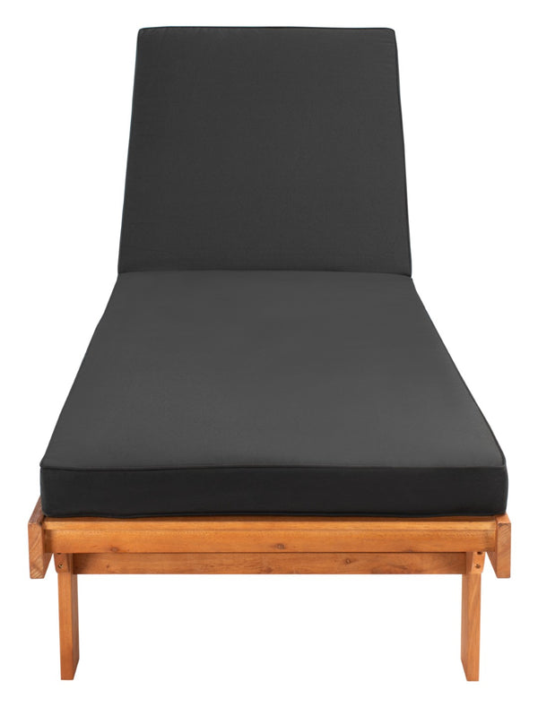 Safavieh NEWPORT Lounge Chair – Elegant Outdoor Seating with Classic Design, Comfortable Cushion & Table Natural / Black PAT7022X