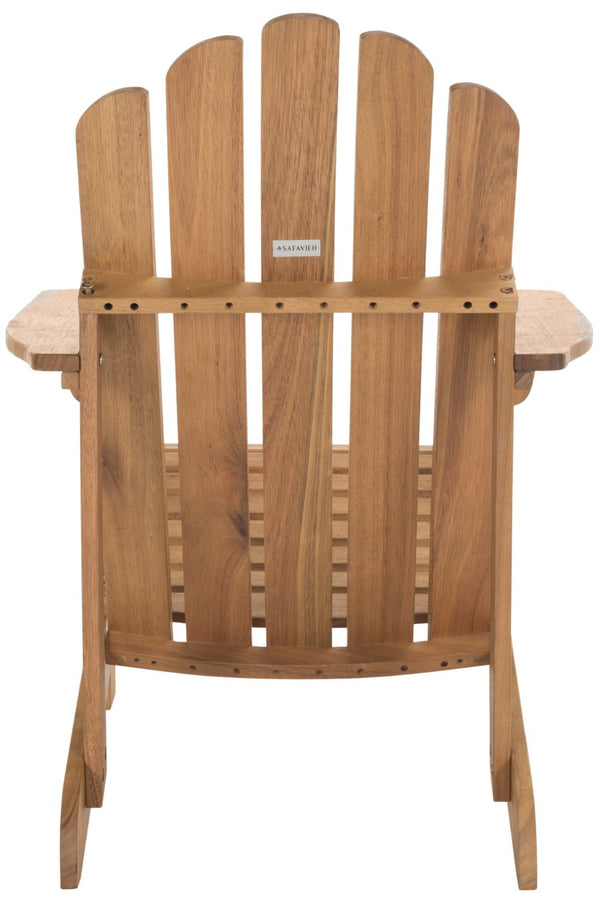 Safavieh TOPHER Adirondack Chair - Classic Eucalyptus Wood Design for Comfortable Outdoor Relaxation Spaces Natural PAT7027A