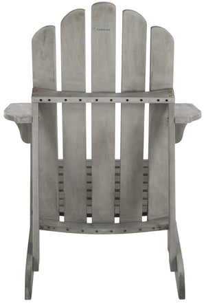 Safavieh TOPHER Adirondack Chair - Classic Eucalyptus Wood Design for Comfortable Outdoor Relaxation Spaces Grey PAT7027B