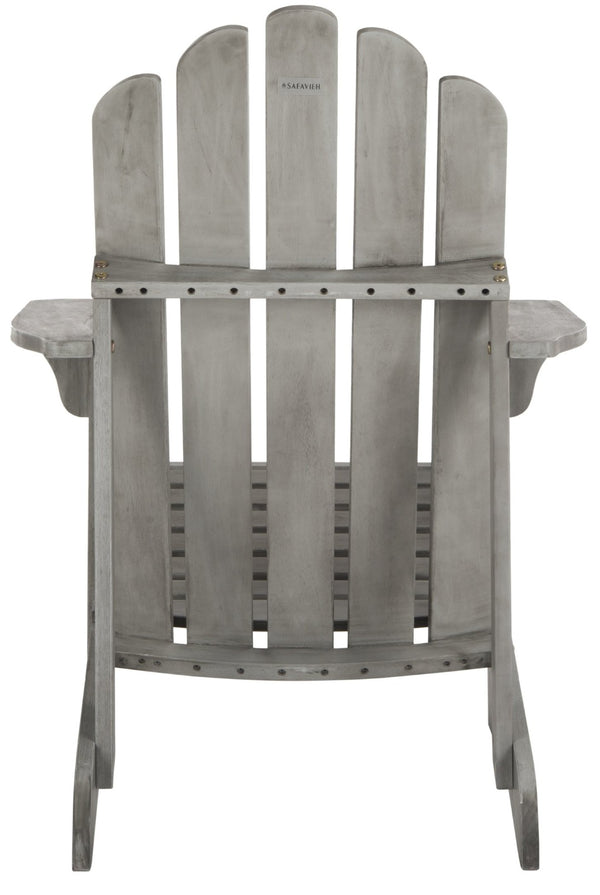 Safavieh TOPHER Adirondack Chair - Classic Eucalyptus Wood Design for Comfortable Outdoor Relaxation Spaces Grey PAT7027B