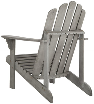 Safavieh TOPHER Adirondack Chair - Classic Eucalyptus Wood Design for Comfortable Outdoor Relaxation Spaces Grey PAT7027B