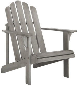 Safavieh TOPHER Adirondack Chair - Classic Eucalyptus Wood Design for Comfortable Outdoor Relaxation Spaces Grey PAT7027B