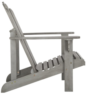 Safavieh TOPHER Adirondack Chair - Classic Eucalyptus Wood Design for Comfortable Outdoor Relaxation Spaces Grey PAT7027B