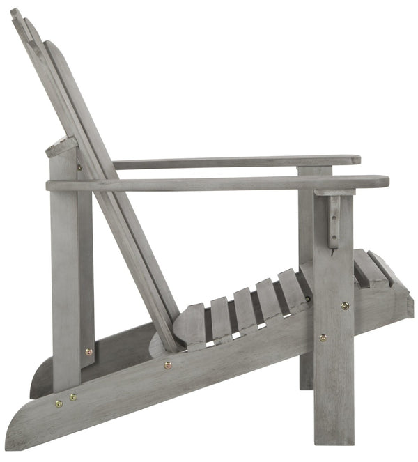 Safavieh TOPHER Adirondack Chair - Classic Eucalyptus Wood Design for Comfortable Outdoor Relaxation Spaces Grey PAT7027B