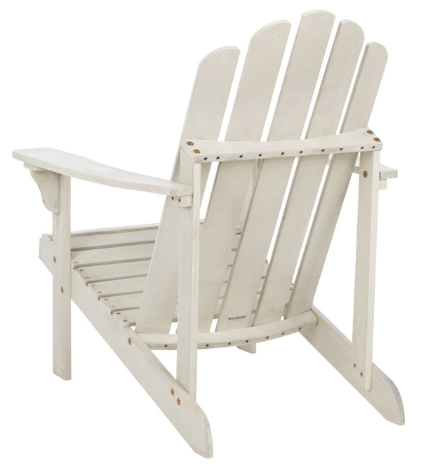 Safavieh TOPHER Adirondack Chair - Classic Eucalyptus Wood Design for Comfortable Outdoor Relaxation Spaces White PAT7027C