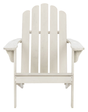 Safavieh TOPHER Adirondack Chair - Classic Eucalyptus Wood Design for Comfortable Outdoor Relaxation Spaces White PAT7027C