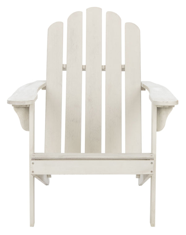 Safavieh TOPHER Adirondack Chair - Classic Eucalyptus Wood Design for Comfortable Outdoor Relaxation Spaces White PAT7027C
