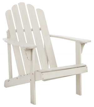 Safavieh TOPHER Adirondack Chair - Classic Eucalyptus Wood Design for Comfortable Outdoor Relaxation Spaces White PAT7027C