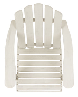 Safavieh TOPHER Adirondack Chair - Classic Eucalyptus Wood Design for Comfortable Outdoor Relaxation Spaces White PAT7027C