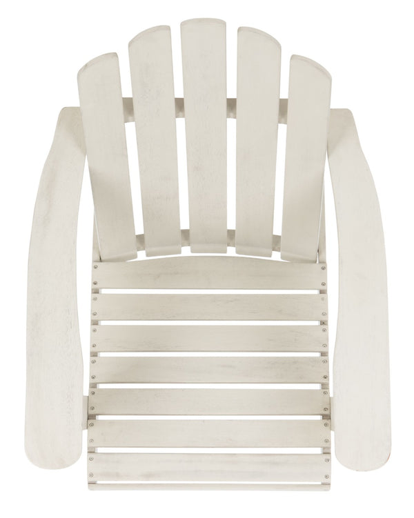 Safavieh TOPHER Adirondack Chair - Classic Eucalyptus Wood Design for Comfortable Outdoor Relaxation Spaces White PAT7027C