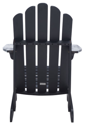Safavieh Topher Eucalyptus Adirondack Chair - Classic Black Finish For Cozy Outdoor Relaxation & Style Black Wood Pat7027d