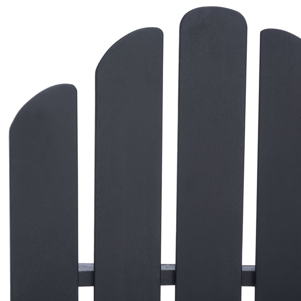 Safavieh Topher Eucalyptus Adirondack Chair - Classic Black Finish For Cozy Outdoor Relaxation & Style Black Wood Pat7027d