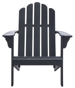 Safavieh Topher Eucalyptus Adirondack Chair - Classic Black Finish For Cozy Outdoor Relaxation & Style Black Wood Pat7027d