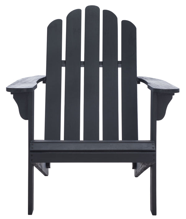 Safavieh Topher Eucalyptus Adirondack Chair - Classic Black Finish For Cozy Outdoor Relaxation & Style Black Wood Pat7027d