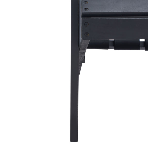 Safavieh Topher Eucalyptus Adirondack Chair - Classic Black Finish For Cozy Outdoor Relaxation & Style Black Wood Pat7027d