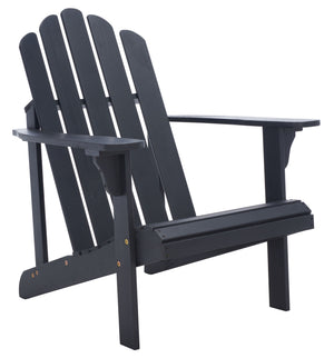 Safavieh Topher Eucalyptus Adirondack Chair - Classic Black Finish For Cozy Outdoor Relaxation & Style Black Wood Pat7027d