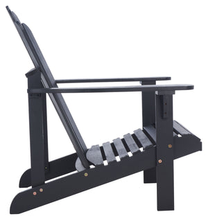 Safavieh Topher Eucalyptus Adirondack Chair - Classic Black Finish For Cozy Outdoor Relaxation & Style Black Wood Pat7027d