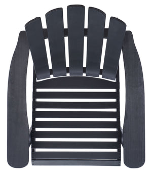 Safavieh Topher Eucalyptus Adirondack Chair - Classic Black Finish For Cozy Outdoor Relaxation & Style Black Wood Pat7027d