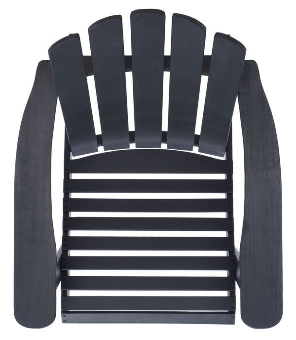 Safavieh Topher Eucalyptus Adirondack Chair - Classic Black Finish For Cozy Outdoor Relaxation & Style Black Wood Pat7027d