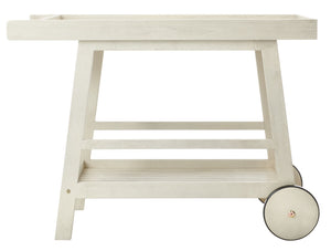 Safavieh RENZO Indoor/Outdoor Bar Cart – Stylish Eucalyptus Wood Serving Cart for Effortless Entertaining White PAT7032C
