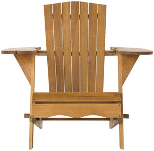Safavieh BREETEL Adirondack Chairs Set for Two – Durable Eucalyptus Wood for Stylish Outdoor Comfort Natural PAT7034A-SET2