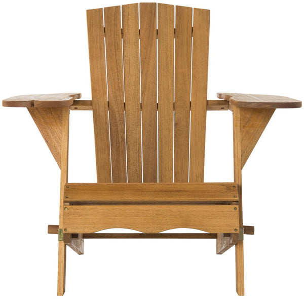 Safavieh BREETEL Adirondack Chairs Set for Two – Durable Eucalyptus Wood for Stylish Outdoor Comfort Natural PAT7034A-SET2