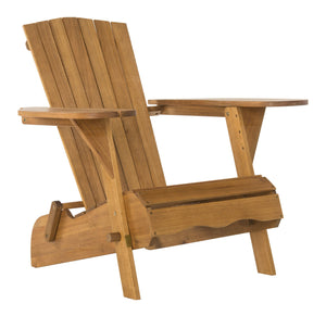 Safavieh Breetel Adirondack Chairs - Set Of 2 For Outdoor Relaxation And Comfort In Any Setting Natural Wood Pat7034a